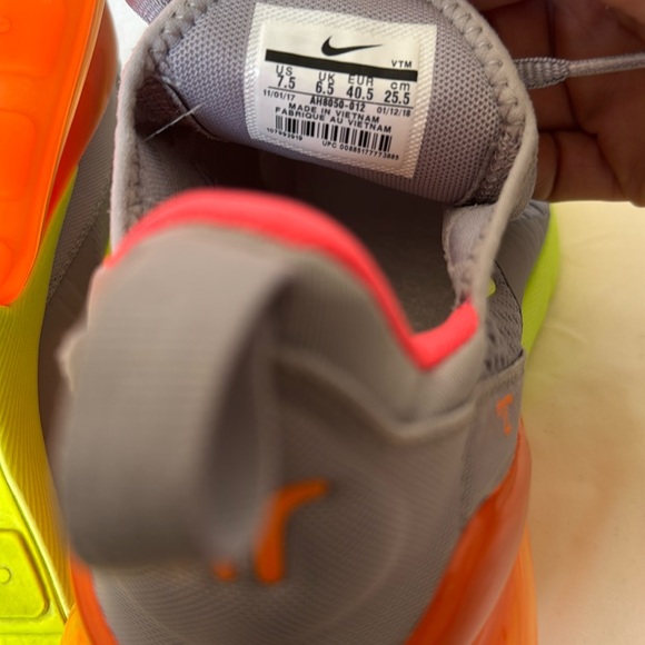 Nike Air Max 270 Gray and Neon Sneakers - Picture 7 of 8